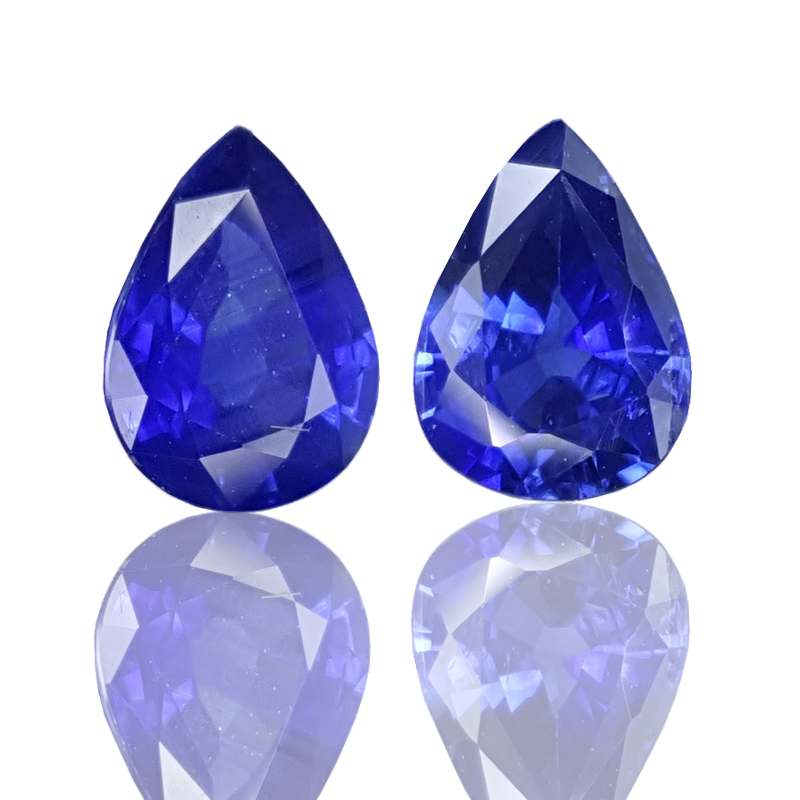 SAPHIR BLEU VERT DE THAILANDE : 7 mm x 5 mm ★★ p433.129t
